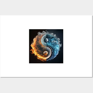 Yin Yang - Fire and Water Posters and Art